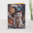 Search for witch hat halloween cards Kitten