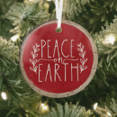 Search for peace on earth christmas tree decorations Rustic