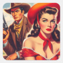 Search for vintage western stickers Cowgirl