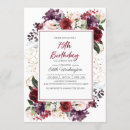 Search for floral 75th birthday invitations Burgundy