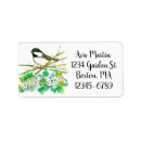 Search for chickadee bird return address labels Black capped chickadee