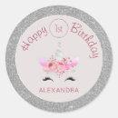 Search for unicorn first birthday party stickers For her