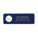 Search for navy and gold return address labels Blue