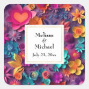 Search for spring square wedding stickers Floral