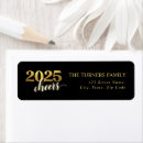 Search for new years eve party return address labels Gold