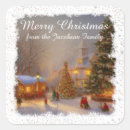 Search for village scene stickers Merry christmas