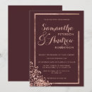 Search for rose gold and burgundy wedding invitations Modern