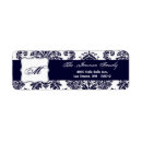 Search for blue damask return address labels Navy