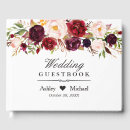 Search for fall autumn wedding guest books Burgundy