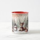 Search for vintage snowman mugs Reindeer