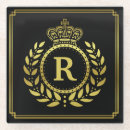 Search for black gold deco coasters Monogrammed
