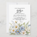 Search for elegant flower 25th anniversary invitations Couple