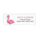 Search for pink flamingo return address labels Simple