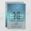 Search for teal blue sweet 16 invitations Glitter
