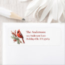 Search for red cardinals return address labels Winter birds