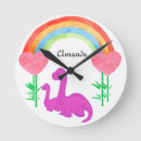 Search for kids dinosaur clocks Watercolor
