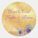 Search for peacock thank you stickers Gold
