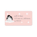 Search for pink penguin return address labels Animal