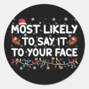 Search for funny face stickers Xmas