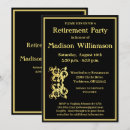 Search for black and gold retirement invitations Elegant retirement party