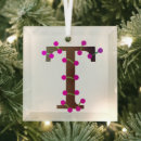 Search for letter t christmas tree decorations White