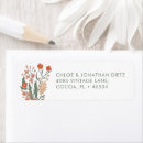 Search for orange daisy return address labels Groovy