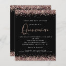 Search for black rose gold quinceanera invitations Glitter