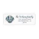 Search for sea shells return address labels Blue