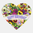Search for birthday greeting stickers Colorful pansy birthday
