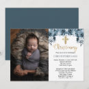 Search for blue flower christening invitations Baby boy