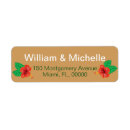 Search for red hibiscus return address labels Luau