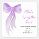 Search for purple bow stickers Bridal shower thank you