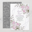 Search for silver glitter bridal shower invitations Flowers
