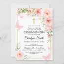 Search for floral first communion invitations Pink and white
