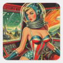 Search for retro astronaut stickers Sci fi