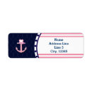 Search for pink nautical baby shower return address labels Stripes