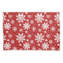 Search for snowflake pattern pillowcases Red