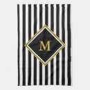 Search for black and white stripes tea towels Monogrammed