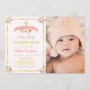 Search for holy christening invitations Pink floral