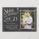 Search for rustic 21st birthday invitations Chalkboard