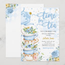 Search for blue floral bridal shower invitations Tea party