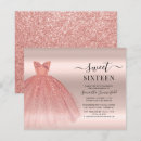 Search for minimalist sweet 16 invitations Blush pink