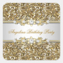 Search for diamond birthday party stickers Gold