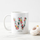 Search for monogram letter w mugs Floral