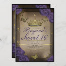 Search for purple gold sweet 16 invitations Elegant