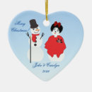Search for snowman couple christmas tree decorations Newlyweds