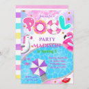 Search for purple and turquoise birthday invitations Pool party