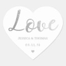 Search for silver heart wedding stickers Modern