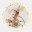 Search for gold glitter first birthday stickers Elegant