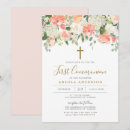 Search for peach first communion invitations Floral